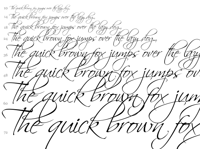 Scriptina Pro font waterfall
